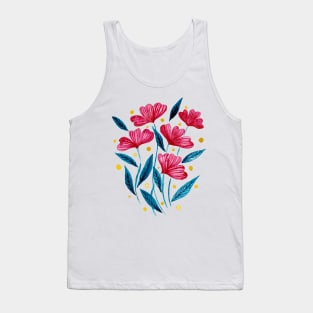 Cute florals - red and blue teal Tank Top